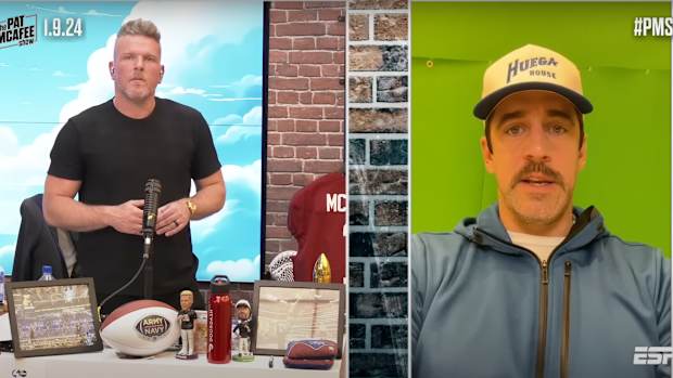 Pat McAfee and Aaron Rodgers